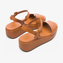 Camper Misia Platform Sandals Brown - Womens Singapore FDHNFS-018